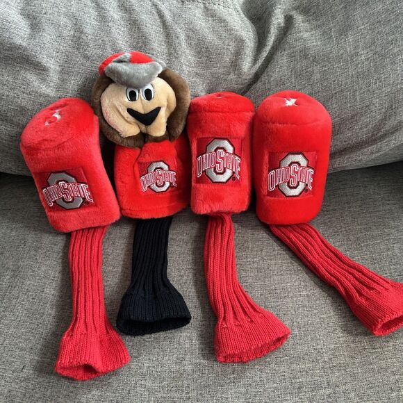 Ohio State Buckeyes Golf Club Headcovers Lot Of 4 Excellent Condition - Picture 1 of 7
